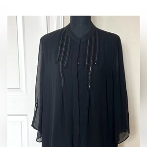 NWT Chico’s black chiffon tunic/ top
